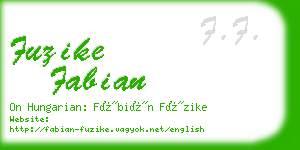 fuzike fabian business card